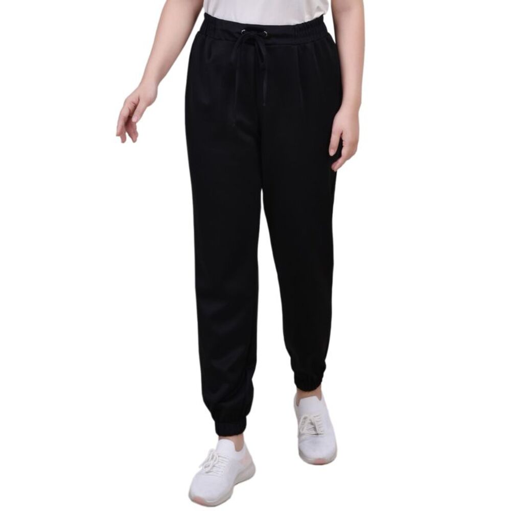 NY Collection Petite Stretch Crepe Jogger Pants
